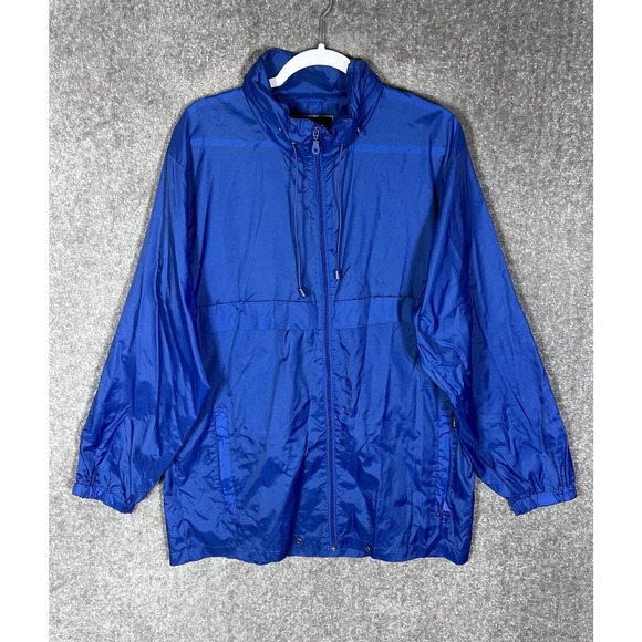 Weekender Casual Lifestyle Packable Windbreaker Jacket Coat Mens Size Large Blue - Picture 1 of 16